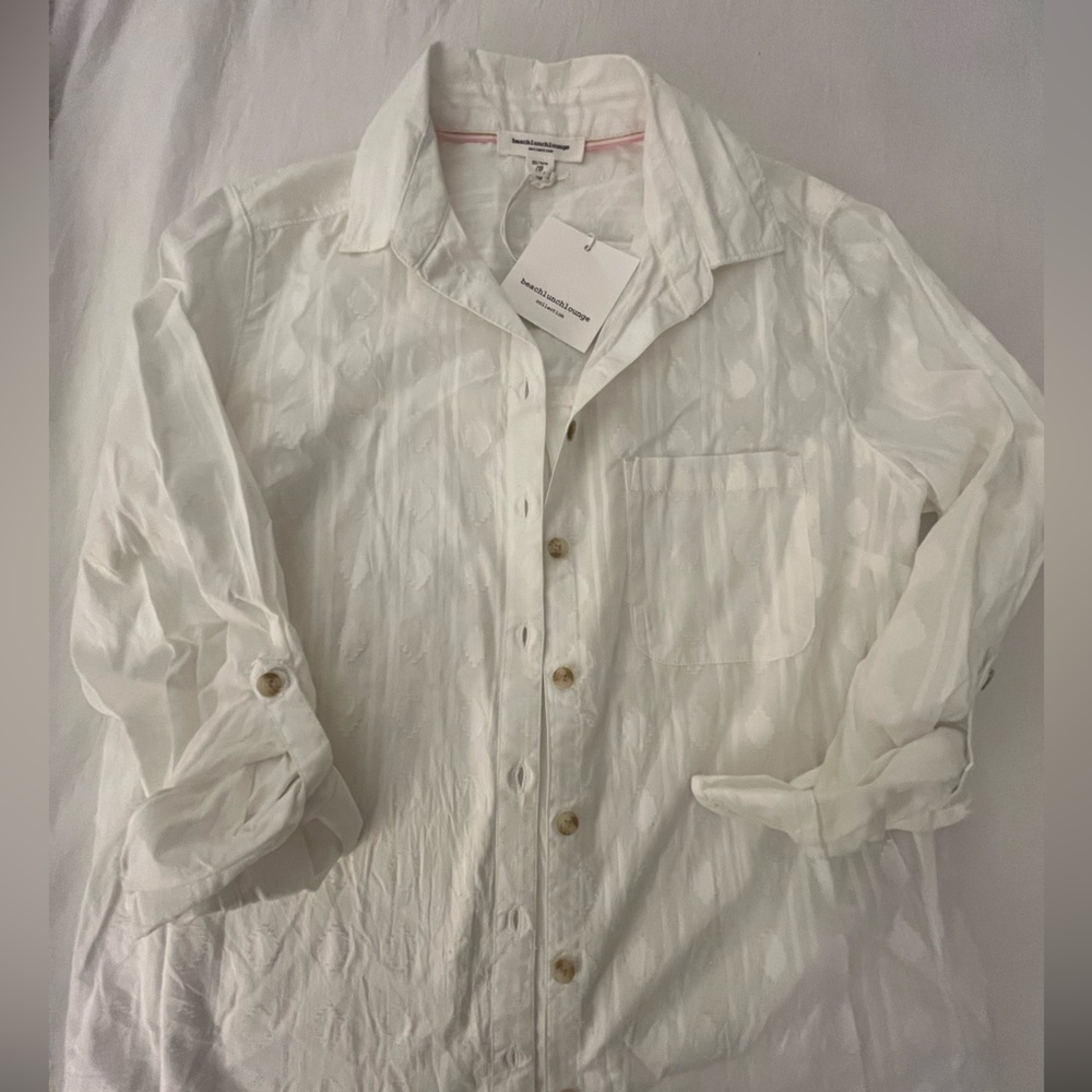 Beachlunchlounge White Textured Blouse